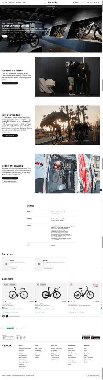 Canyon landing page desktop screenshot