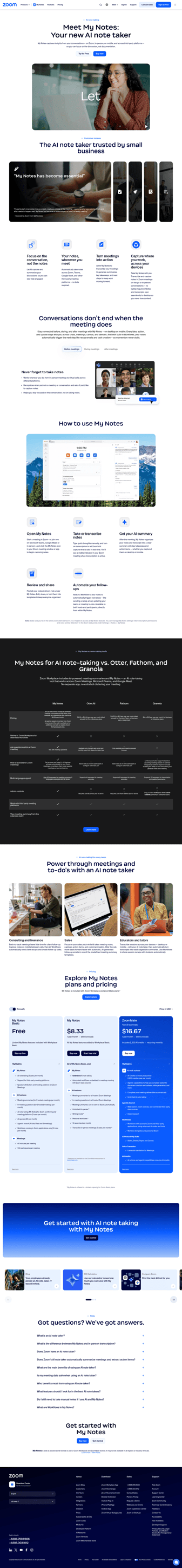 Zoom landing page desktop screenshot