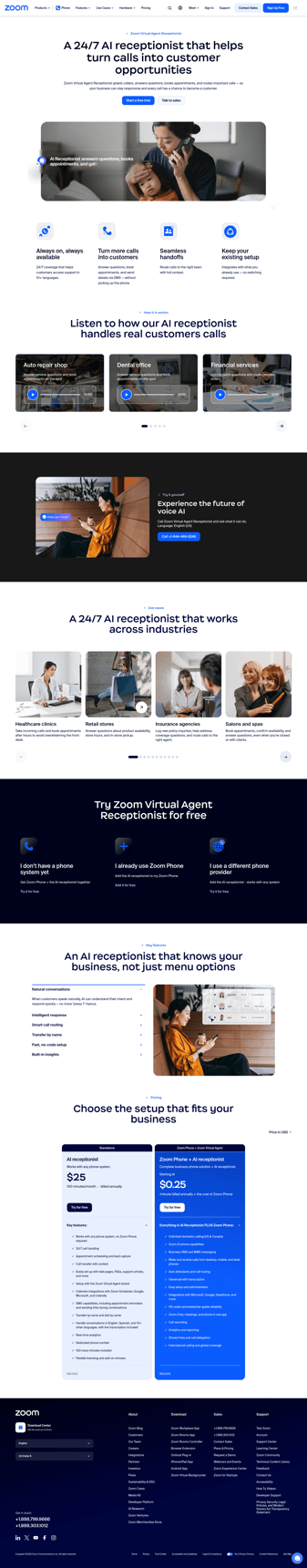 Zoom landing page desktop screenshot