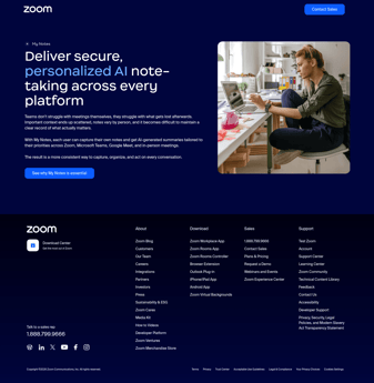 Zoom landing page desktop screenshot