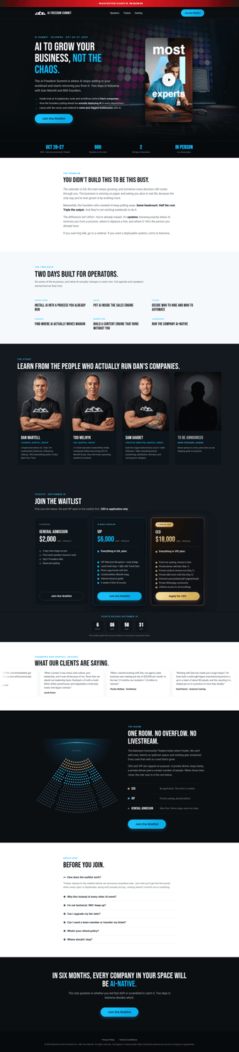 Dan martell landing page desktop screenshot