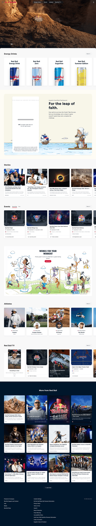 Red Bull landing page desktop screenshot