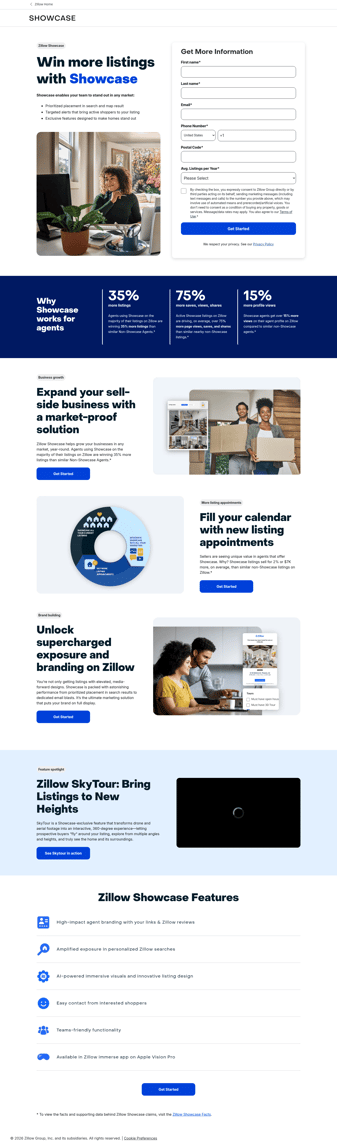 Zillow landing page desktop screenshot