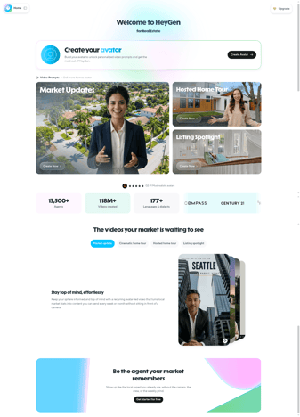 Heygen landing page desktop screenshot