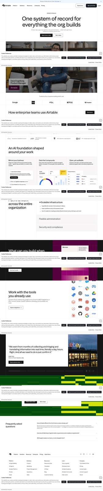 Airtable landing page desktop screenshot