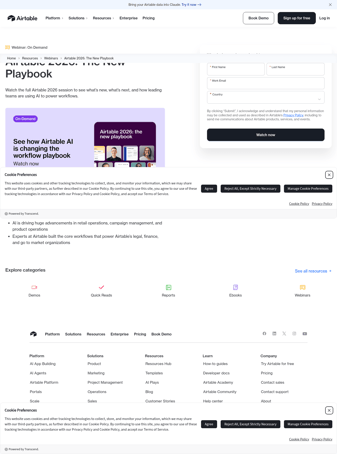 Airtable landing page desktop screenshot
