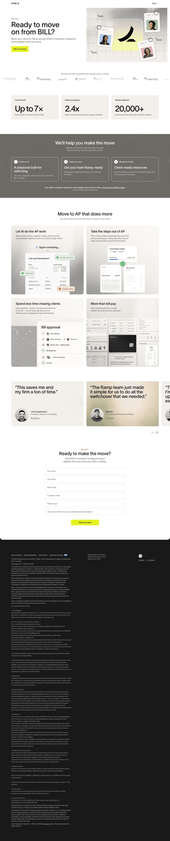 Ramp landing page desktop screenshot