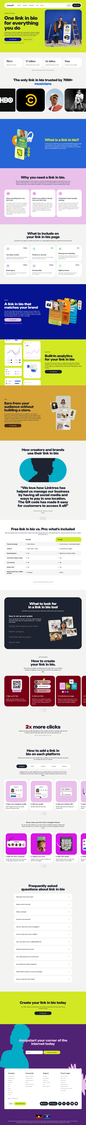 Linktree landing page desktop screenshot