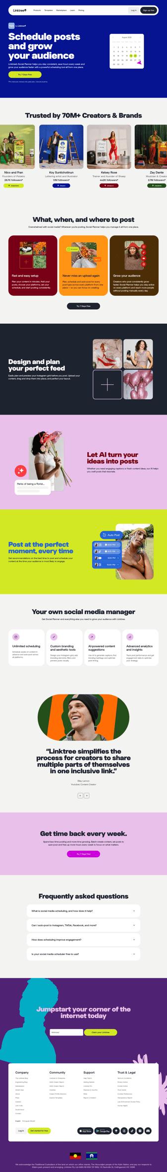 Linktree landing page desktop screenshot