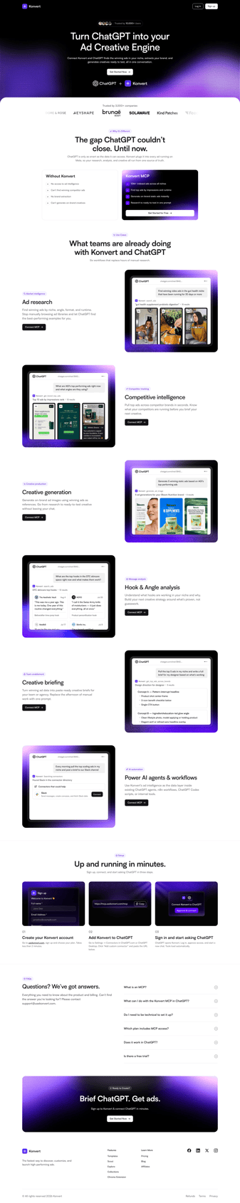Usekonvert landing page desktop screenshot