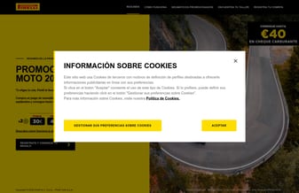 Pirelli landing page desktop screenshot