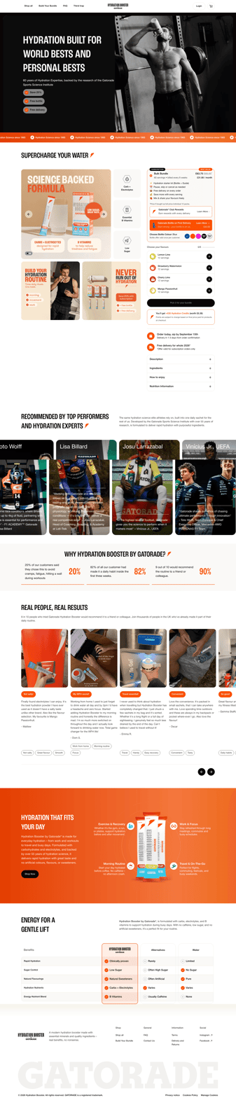 Gatorade landing page desktop screenshot