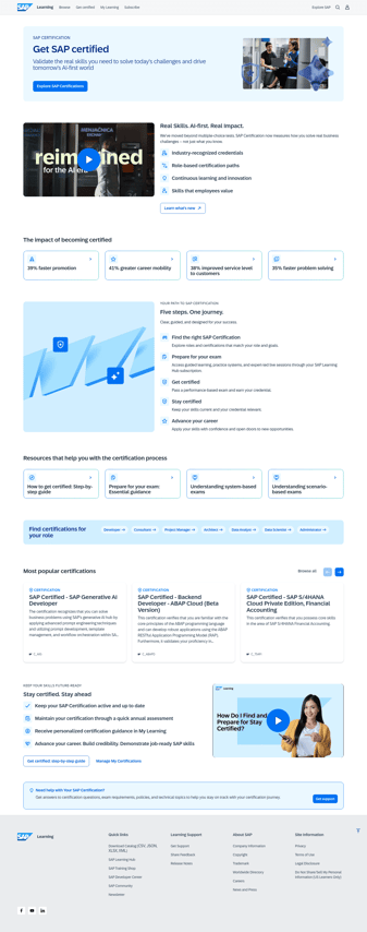 Sap landing page desktop screenshot