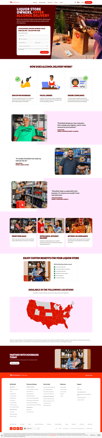 DoorDash landing page desktop screenshot