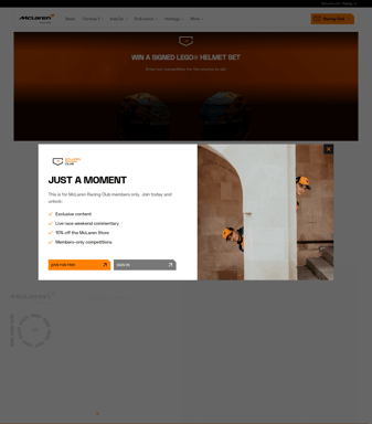 Mclaren landing page desktop screenshot