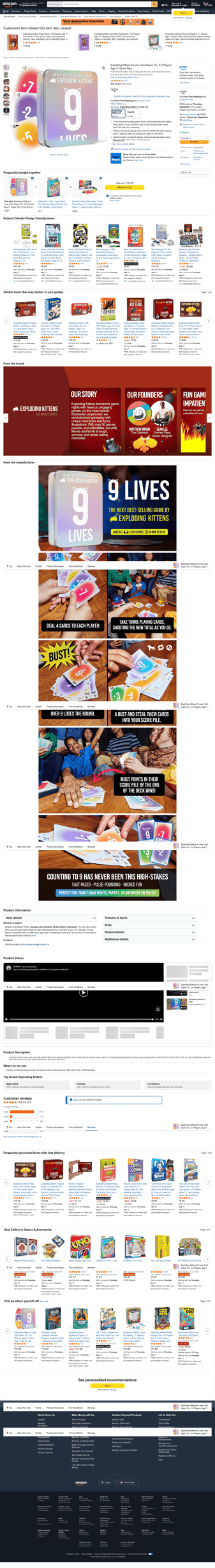 Exploding Kittens landing page desktop screenshot