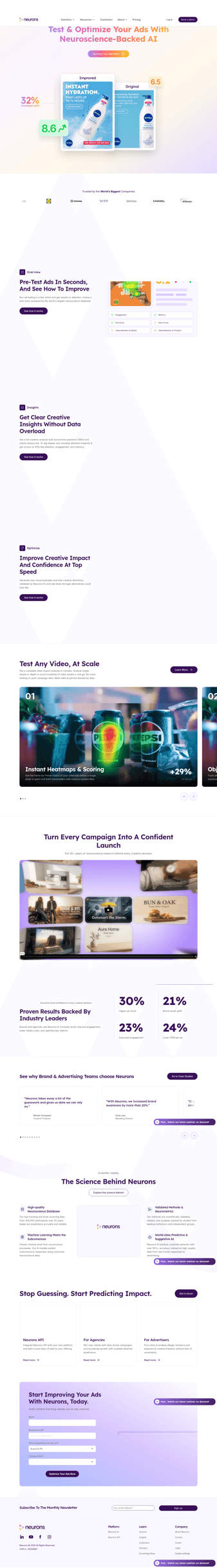 Neurons landing page desktop screenshot