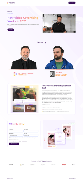 Neurons landing page desktop screenshot