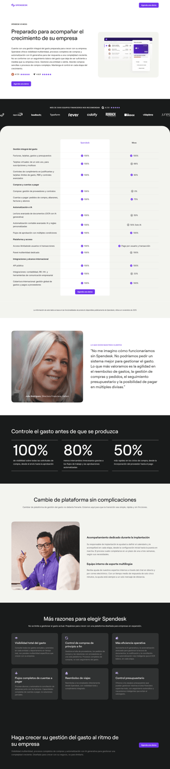 Spendesk landing page desktop screenshot