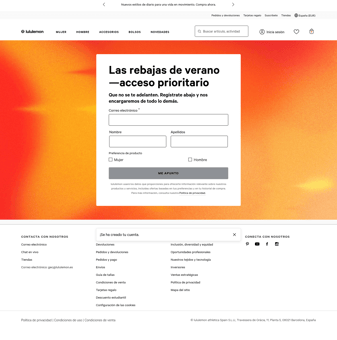 lululemon landing page desktop screenshot