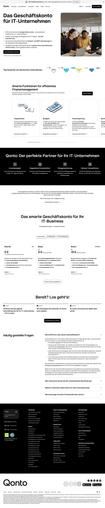 Qonto landing page desktop screenshot