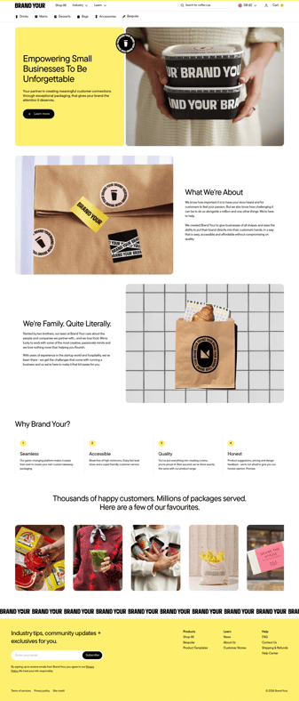 Brandyour landing page desktop screenshot