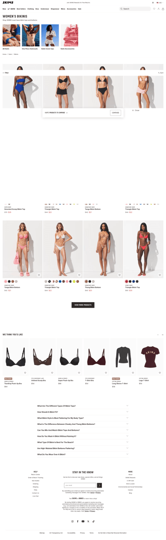 SKIMS landing page desktop screenshot