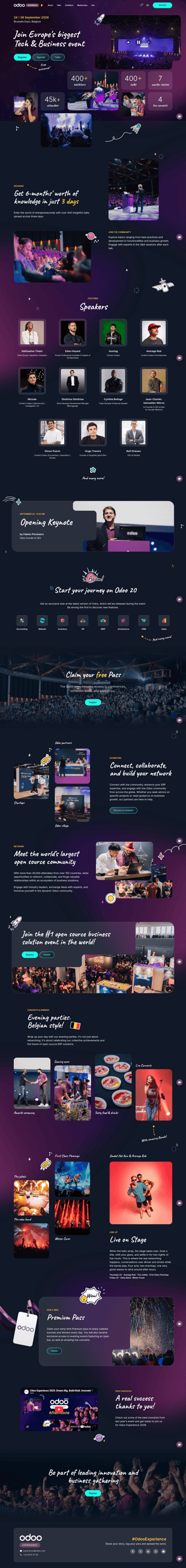 Odoo landing page desktop screenshot