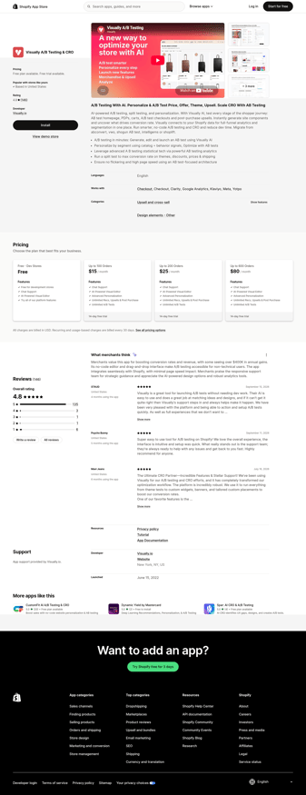 Visually.io landing page desktop screenshot
