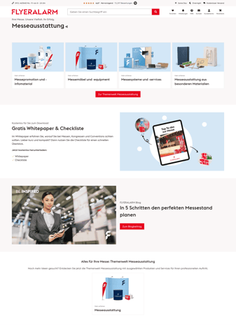 FLYERALARM landing page desktop screenshot