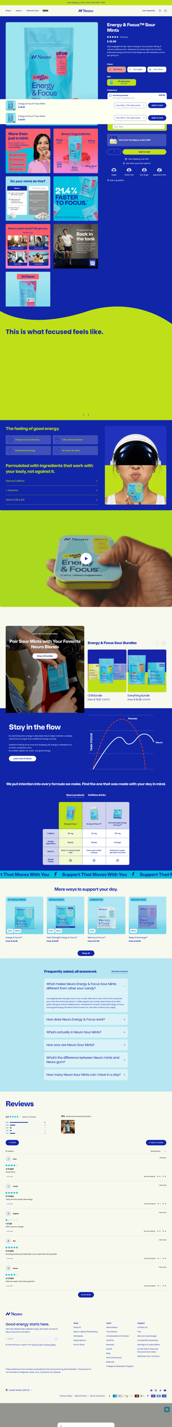 Neuro landing page desktop screenshot
