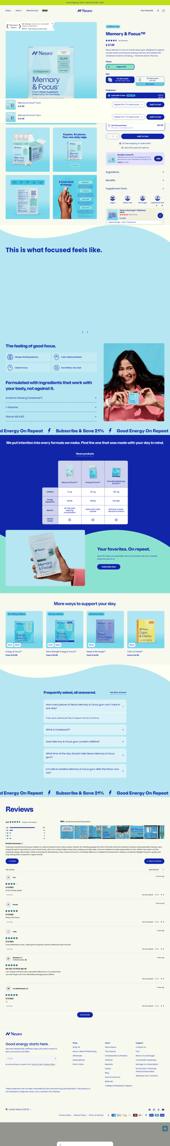 Neuro landing page desktop screenshot