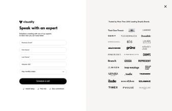 Visually.io landing page desktop screenshot