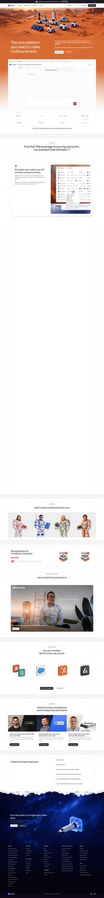 lemlist landing page desktop screenshot