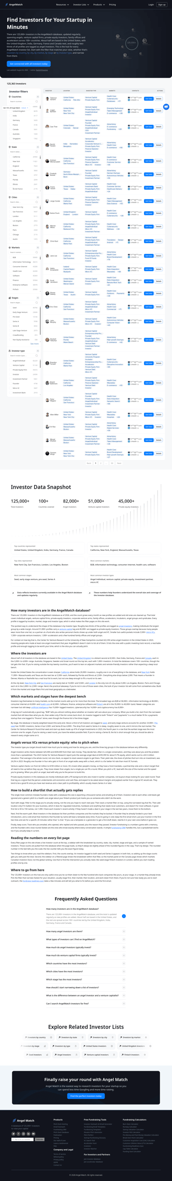Angel Match landing page desktop screenshot