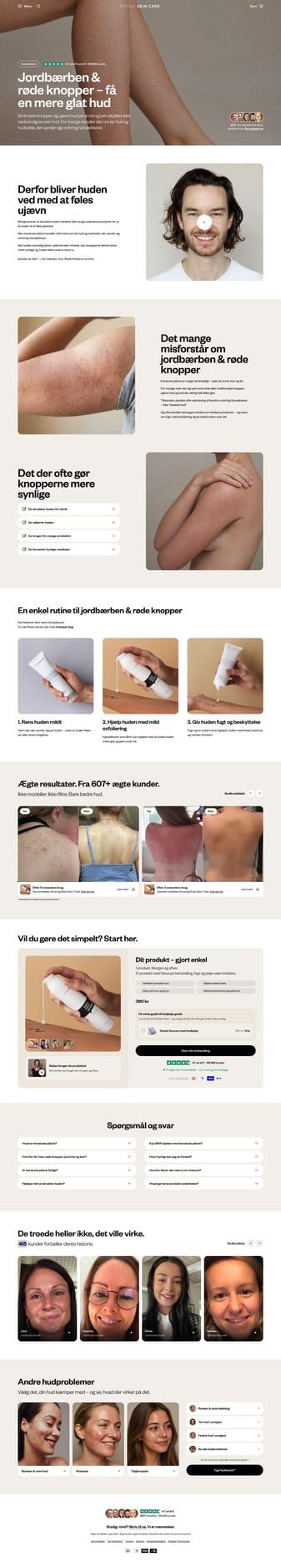 Danish Skin Care landing page desktop screenshot