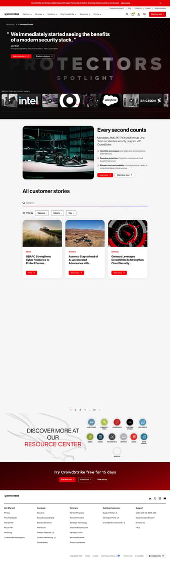 Crowdstrike landing page desktop screenshot