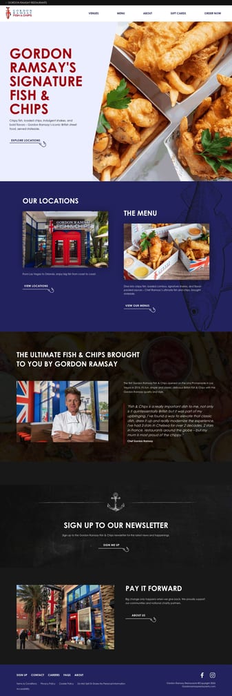 Gordon ramsay landing page desktop screenshot