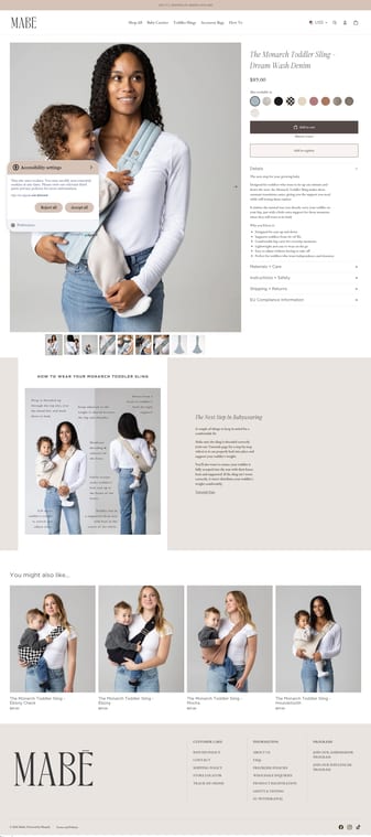Mabē landing page desktop screenshot