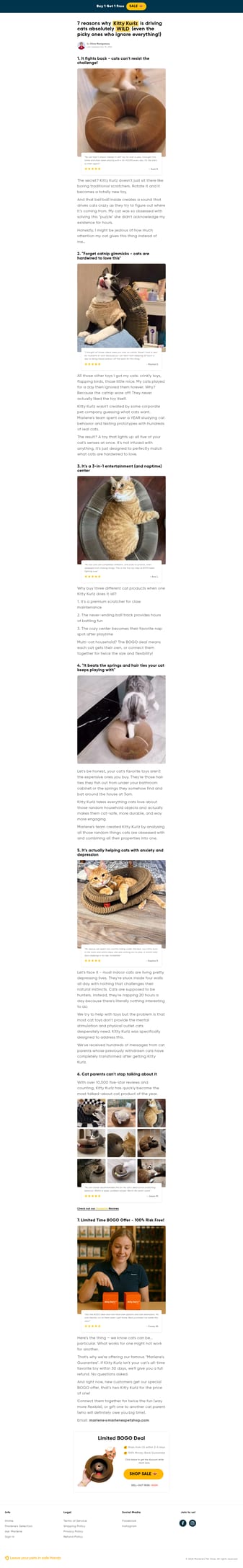 Marlene's Pet Shop landing page desktop screenshot