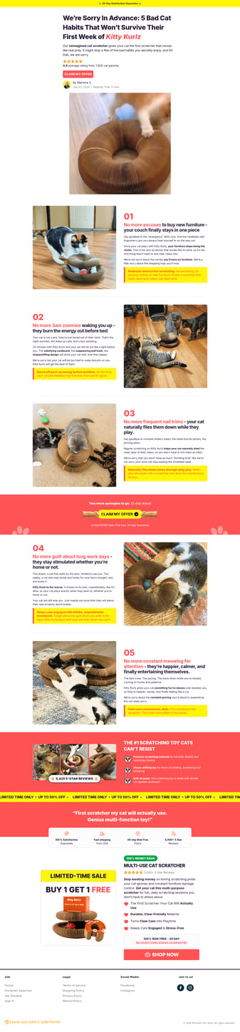 Marlene's Pet Shop landing page desktop screenshot