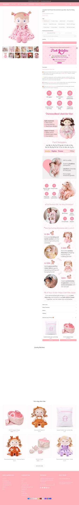 Leya Doll landing page desktop screenshot