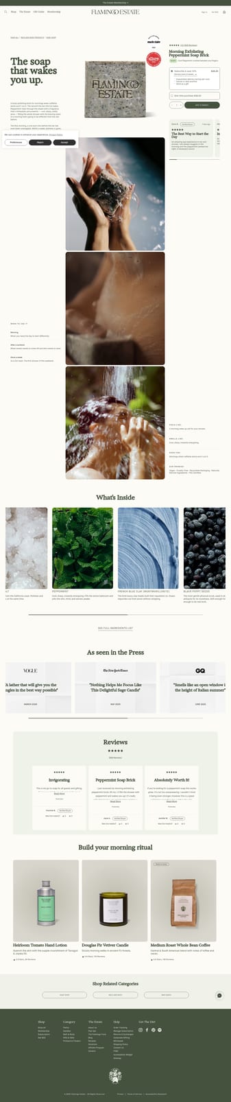 Flamingo Estate landing page desktop screenshot