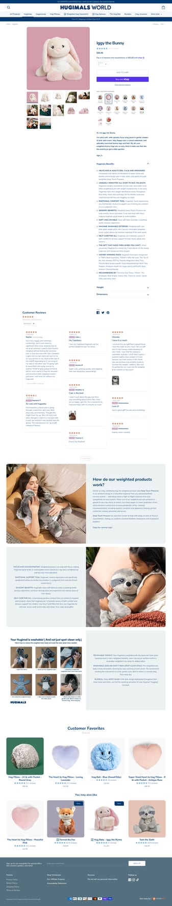 Hugimals World landing page desktop screenshot
