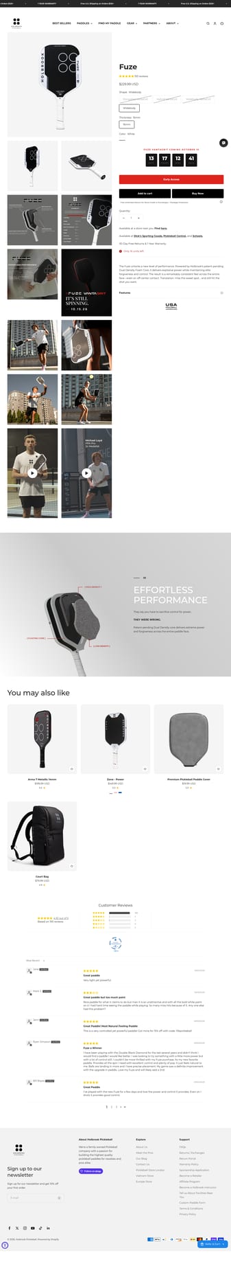 Holbrook Pickleball landing page desktop screenshot