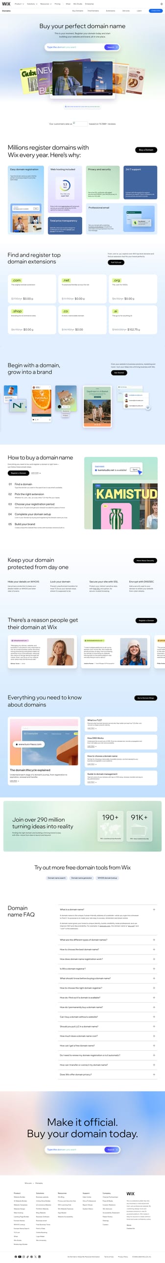 Wix landing page desktop screenshot