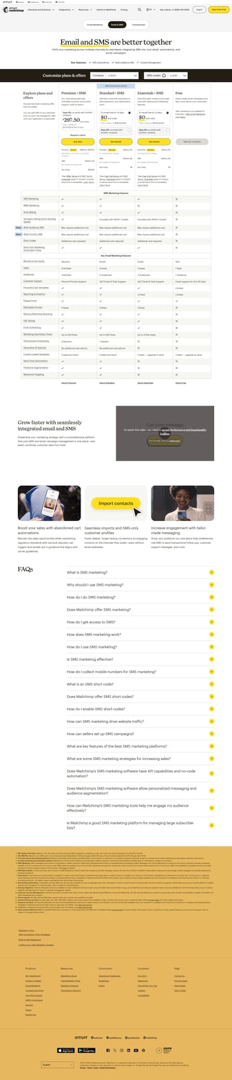 Mailchimp landing page desktop screenshot