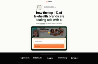 Aditor Inc. landing page desktop screenshot