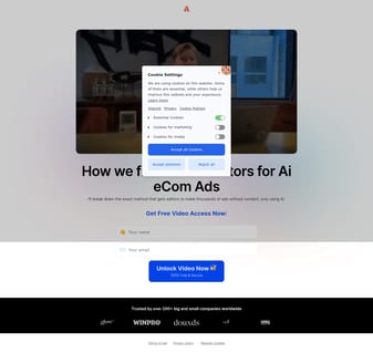 Aditor Inc. landing page desktop screenshot
