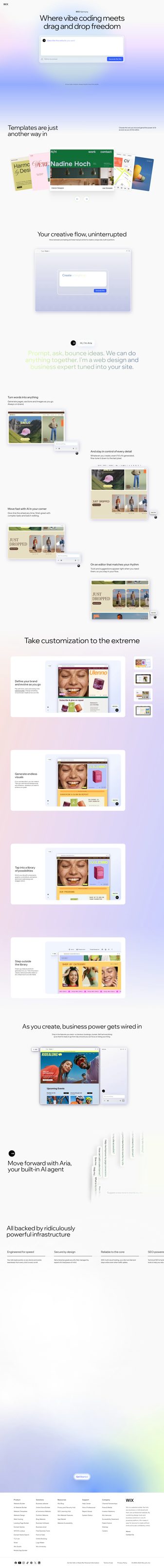 Wix landing page desktop screenshot